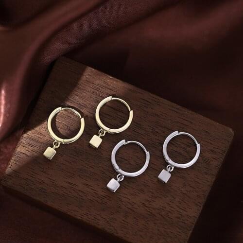 Unique Design Copper Metal Drop Earrings Statement Geometric Square Pendant Earrings For Women Trendy Dangle Jewelry Gift 2021