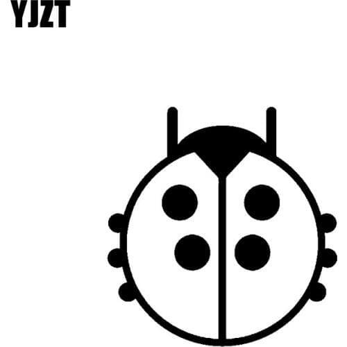 YJZT 11CM*11.3CM LadyBird Lady Bug Car Sticker Insects Vinyl Decal Lovely Black/Silver C19-0151
