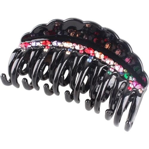 Korea Rhinestone Hair Claw for Women Crystal Barrettes Hair Crab Hairpin Colorful Claw Clamp Ladies Hair Accessories Headwear