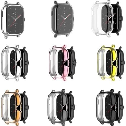 Full Coverage Protective Cover For -Amazfit GTS 2 Plating TPU Watch Case Shell