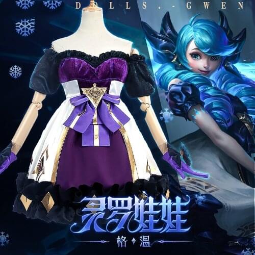 Anime Game LOL Gwen The Hallowed Seamstress Battle Lolita Dress Cute Uniform Cosplay Costume Halloween Women FreeShipping 2021