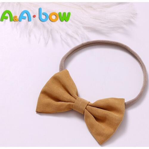 1pcs Baby Bow Nylon Headbands Party Hair Bands Newborn Girls Headwear Cute Soft Cotton Bow Hair Accessories Wholesales