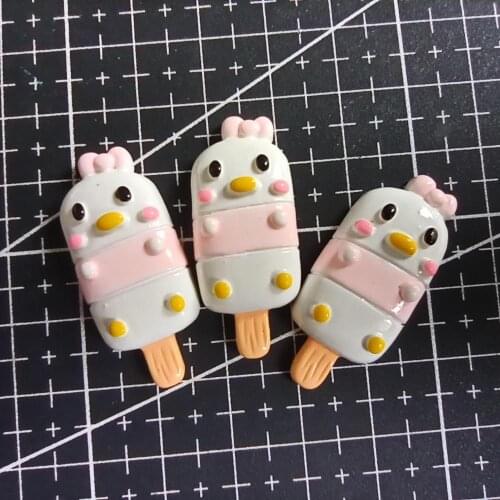 1pcs/lot resin flat back Simulation duck cartoon ice 35mm Cabochons Scrapbooking Hair Bow Center DIY Christmas decration
