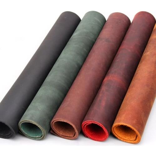 1pc Crazy Horse Skin Cowhide Leather 2.0mm Vegetable Tanned Leather Wax Leather Leather Retro Style For DIY Handmade Art Craft