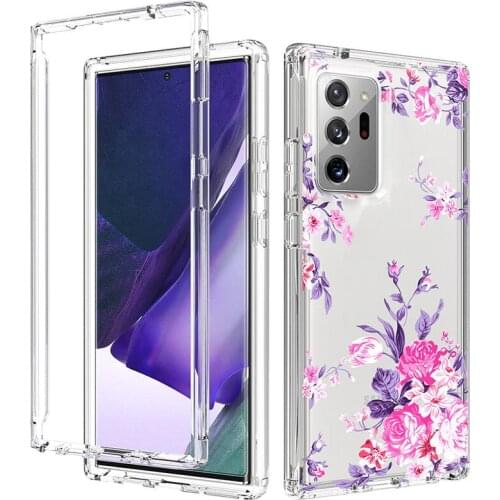 100pcs/Lot 360 3 in 1 Full Body Flower Phone Case For Samsung Galaxy S20 FE S21 Plus Note 20 Ultra Anti Shockproof TPU Coque