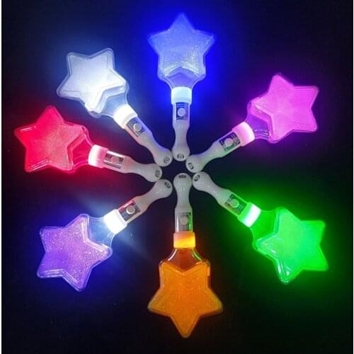 Five Pointed Star Flash Light Stick Colorful Party LED Vocal Concert Luminous Fairy Wand Funny Toys Accessories Children Gifts