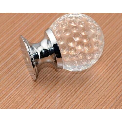 29mm Fashion Luxury Wine Cabinet knobs High Quality Clear Crystal Drawer knob Silver Aluminium Alloy Furniture knobs handles