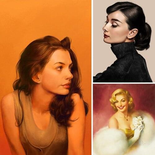 5D DIY Celebrity Portrait Oil Painting Series Full Diamond Square/Round Mosaic Diamond Painting HD Custom Kitchen Hanging pictur