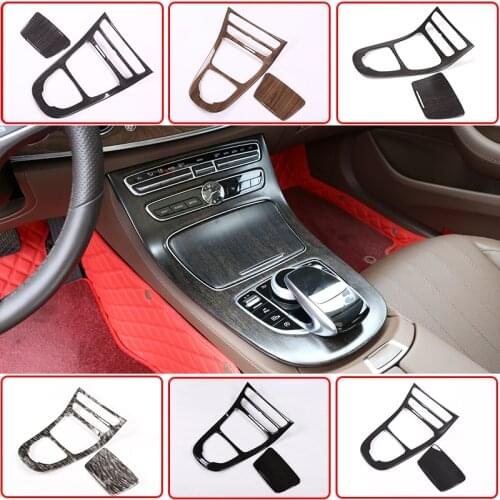 Marble Color ABS Plastic Center Console Gear Panel Frame Cover Trim Stickers For Mercedes Benz E Class W213 2016 2017 2018