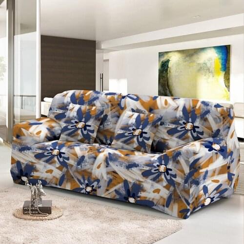 Abstract Pattern Print Sofa Cover 1/2/3/4 Seater For Living Room Dust-proof Elastic Slipcover All-cover Stretch Couch Covers