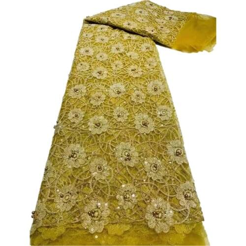 African Lace Fabric Dress Design African Lace Fabric 2021 Sequins Lace Fabric For Sew Dress Lace Fabric CD-135