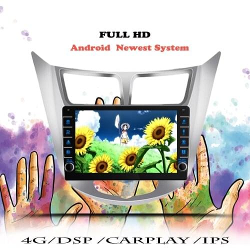 Android Car Radio For Hyundai Solaris accent Verna 2010 2011 2012 2013 - 2016 Navigation GPS Multimedia Player DVD Tape Recorder