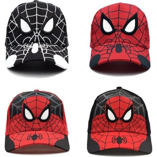 New Cartoon Embroidery Baseball Caps Spider Hero Man Kids Hip Hop Hat Summer Breathable Mesh Sun Hats Gorras Outdoor Child Hats