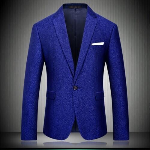 Snowflake Blue Point Blazer 2020 Slim Fit Important Party US Wedding Blazers For Men Stage Wear Mens Suit Jacket 8678