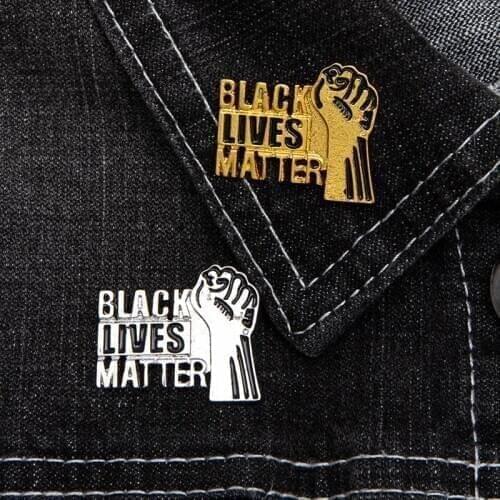 3 Colors Fist Of Unity Black Lives Matter Brooch Pins Metal Enamel Letter Badge Clothes Lapel Scarf Pin Jewelry Accessories