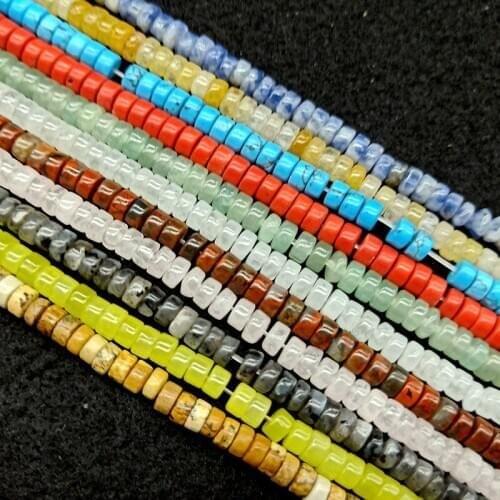 2x4mm Spacer Beads High Grade Natural Semi-precious Stone Loose Beads Flat Abacus Dish Bead Spacer Beads DIY Jewelry Accessories