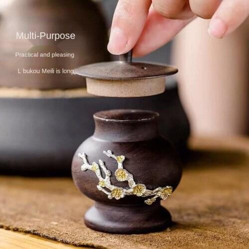 Blackwood Cover Teapot Top Bowl Cover Bracket Japanese Style Handmade Tin Flower Kung Fu Teaware Tea Platform Ornaments