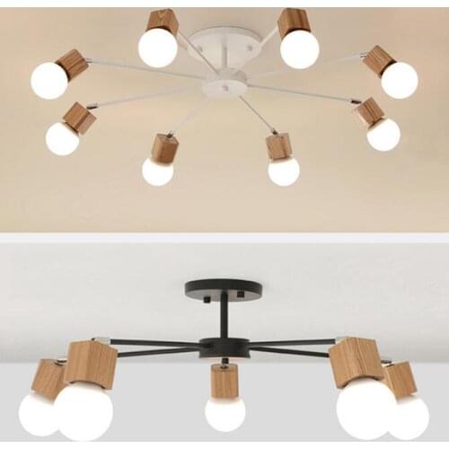 AC100V~220V E27 Wood LED Ceiling Lights Living Room Bedroom Modern Ceiling Lamp Modern Lustres De Sala Plafon luminarie lights
