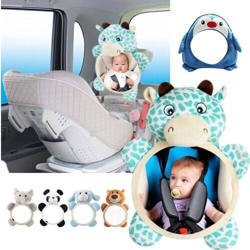 Baby Rear Facing Mirror Car Cute Adjustable Baby Rear View Mirror Back Seat View Mirror Kids Safety Car Interior Accessories