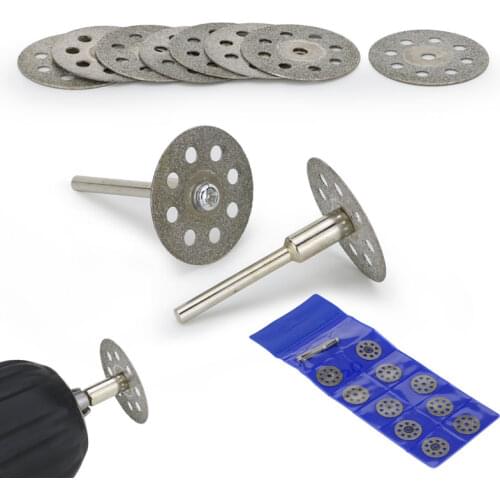 12pcs/lot Diamond Grinding Wheel Saw Cutting Abrasive Disc Discs Blades Tool For Dremel Rotary Tools Accessories with Mandrel