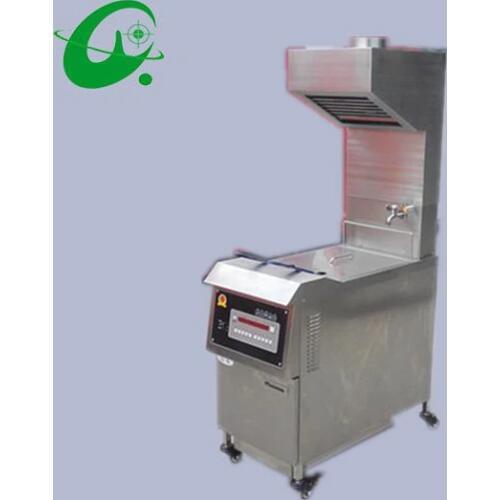 25L Gas deep fryer with range hood (With oil pump) deep fried chicken machine air pressure fryer stainless steel
