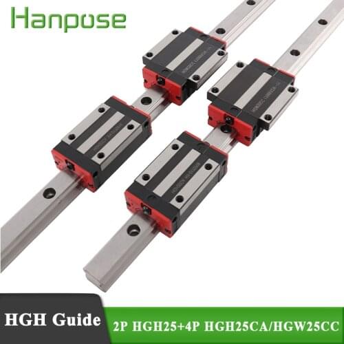 HGW25CC 2pcs linear rail HGH25 cnc parts guide rails block HGW25CC HGH25CA and 700MM linear