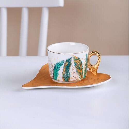 Ceramic Afternoon Black Tea Cups And Saucers Bone China Coffee Cup With Tray Porcelain Drinkware Set Dropshipping