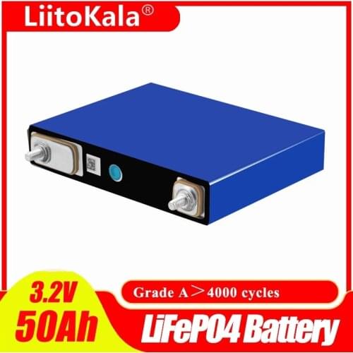 LiitoKala 3.2v 50Ah LifePo4 battery lithium 150A 3C high drain for diy 12V 24V solar Inverter electric vehicle golf cart