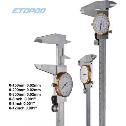 Stainless Steel Metal Vernier Caliper Dial Caliper 0.02mm Shock Proof 150 mm 6inch Micrometer Gauge Measurement Mikrometr