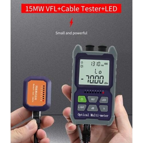 Mini 4 in 1 Optical Power Meter Visual Fault Locator Network Cable Test optical fiber tester 5km 15km 30KM VFL OPM