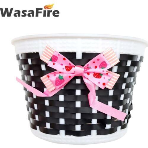 Mini Bicycle Basket Cute Bowknot Front Bag Girls Children Cycling Panniers Bike Rear Hanging Baskets Bicycle Accessories Gift