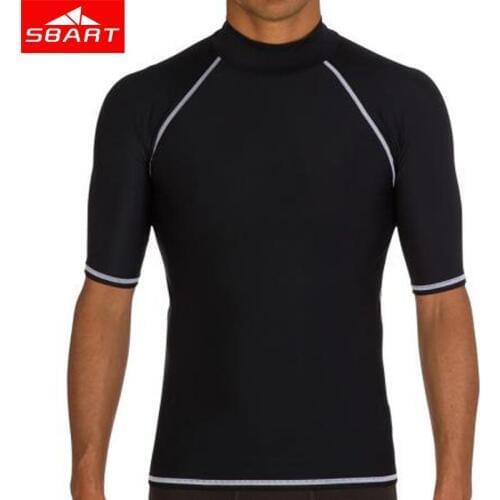 SBART Short Long Sleeve Rash Guards Men UV Protection Windsurf Tops Surf Rashguard Swim Shirts Man Swimwear Sportswear Plus 4XL