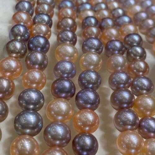 AAA Near perfect round multi freshwater pearl strings 5X Qty 8.5-9.5mm loose full hole pearls