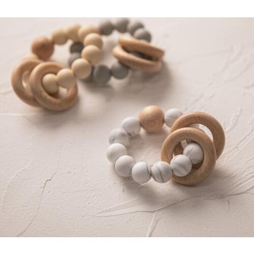 2021 New Baby Nursing Bracelets INS Style BPA Free Silicone Teether Teething Ring Baby Teether Infant Baby Care Products