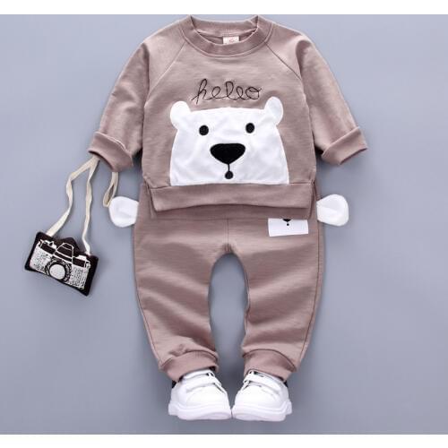 2017 spring new children clothing sets 100% cotton Long-sleeved trouser 2 pcs boys / girls clothes 1-4 years kids clothes