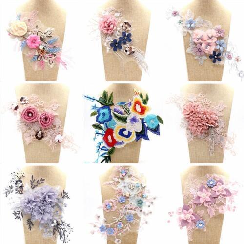 New arrive Embroidered Collar Fabric Clothes Applique Lace Neckline DIY Clothing patch Wedding Dresses Accessoryies Sewing Craft