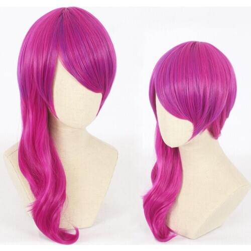 Game Character LOL KDA Evelynn Cosplay Wigs 50cm Rose Red KDA Heat Resistant Synthetic Hair Perucas Cosplay Wig + Wig Cap