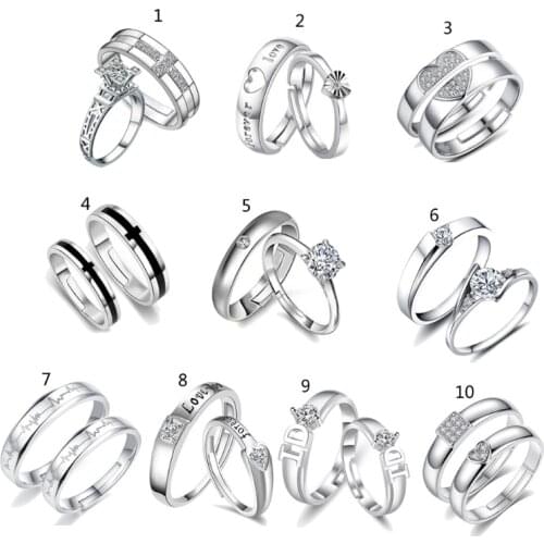 1 Pair Couple Ring for Teen Girls Gold Plated Funky Split Simple Gifts Jewelry for Couples Copper Eternity Rings