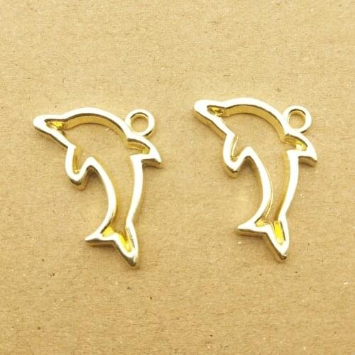 10pcs 15x24mm dolphin charms for jewelry making earring pendant necklace and bracelet charms