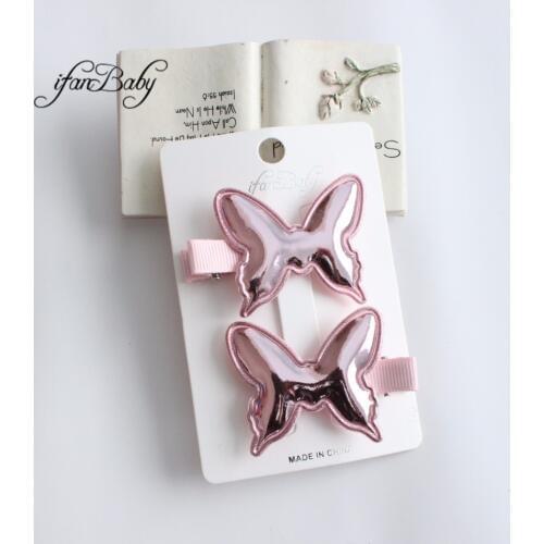 Chic flower clip ,ribbon flower clip ,girl Butterfly hair pins