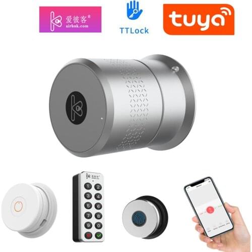 Smart Remote Control Bluetooth-compatible US Deadbolt Lock Fingerprint Key Pad Airbnk TTLock Tuya APP Optional