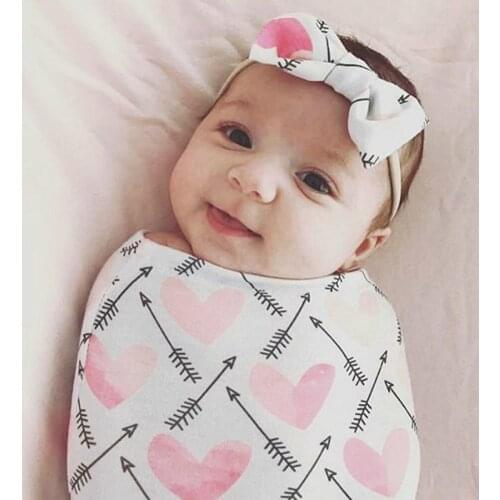 Print Love Newborn Sleep Sack Baby Blanket Newborn Winter Knit Swaddle Newborn Cocoon Sleeping Sack Children Receiving Blanket