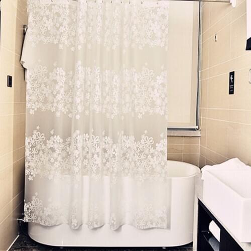 Elegant Flower Pattern Shower Curtain Door Curtains PEVA Environmental Mildew Waterproof Bathtub Thickness Shower Curtain