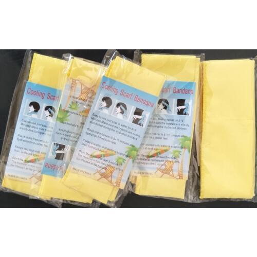 50Pcs Yellow Summer Ice Scarf Super Neck Cooling Headband cool Ice towel cold water neck cooling scarf towel