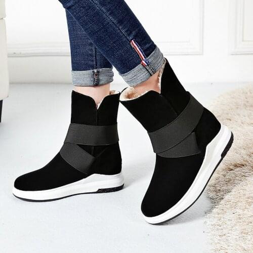 New Series Women Winter Short Boots Artificial Suede Thick Soled Snow Boots Comfortable Black Gray Beige Flat Warm Boots Women