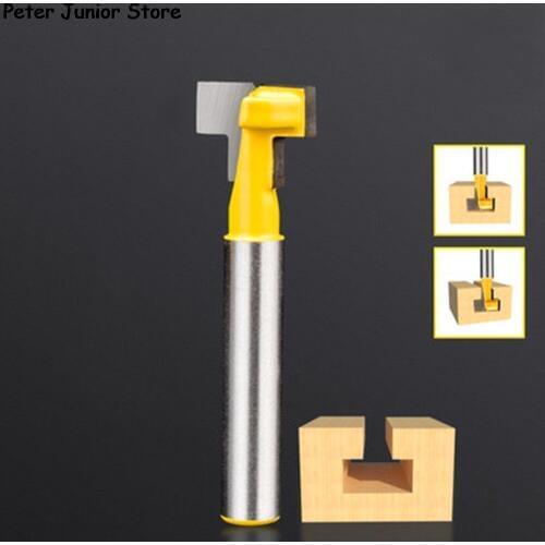 1pc Woodworking Tool 1/4 Inch Shank 1/2inch Diameter Carbide T Slot Lock Hole Cutter Router Bit Wood Milling Cutter Tool GMN