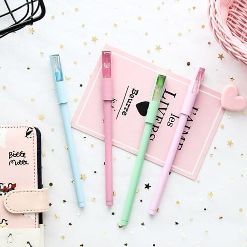 1PC Fashion New Creative Hourglass Sand Clock Gel Pen 0.5mm Black School Office Supplies Students Stationery