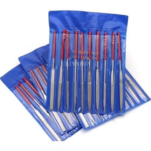 100Sets 10Pcs/Set Needle Files Kit Carving Jewelry Diamond Glass Stone Wood Craft Tool RAD Handle Files Luthier Tools