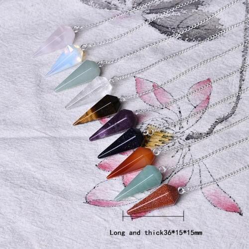 100%Natural Rock cone pendant aura chakra cutting DIY pendant necklace crystal stonedecoration gift stone