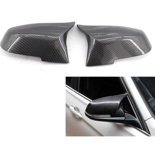 2Pcs Fit for BMW M3 style Carbon Fiber Printed Replacement Mirror Cover F30 F32